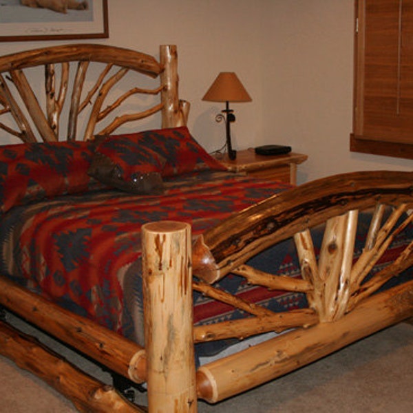 Bent BRANCH Bed - Wagon Wheel Bed-Twig Bed Twin size