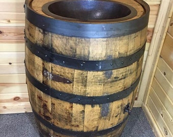 Barrel Vanity Sink Hand-Made from a Reclaimed Whiskey Bourbon Barrel