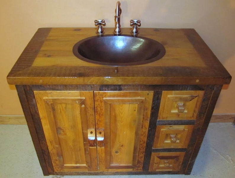 Reclaimed Wood Bathroom Vanity image 2