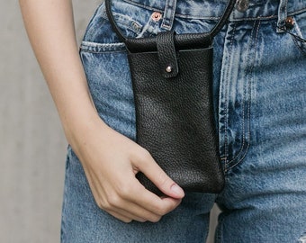 Bolso de cuero para teléfono, estuche para iphone, estuche de cuero para teléfono, regalo para ella, bolso de cuero pequeño, regalo de cuero, cuerpo cruzado de cuero pequeño