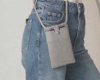 Bolso de cuero para teléfono, estuche para iphone, estuche de cuero para teléfono, regalo para ella, bolso de cuero pequeño, regalo de cuero, cuerpo cruzado de cuero pequeño