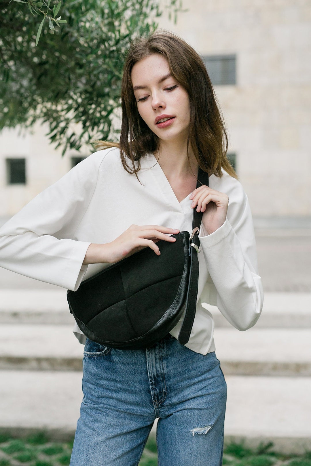 Archive LEATHER SHOULDER BAG BLACK