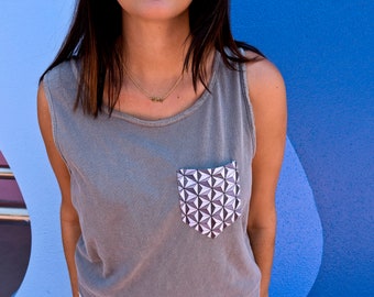 EPCOT Spaceship Earth Design Minimalist Pocket Shirt | Comfort Colors Tank | Unisex Sizing