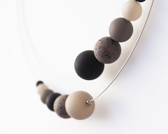 black grey necklace statement polaris necklace