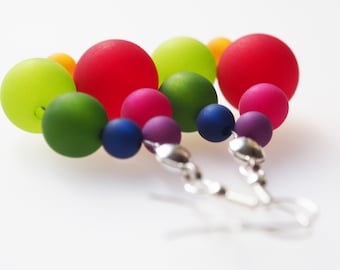 rainbow earrings with polaris pearls