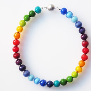 rainbow necklace murano glass necklace collier big handmade glass pearls colorful