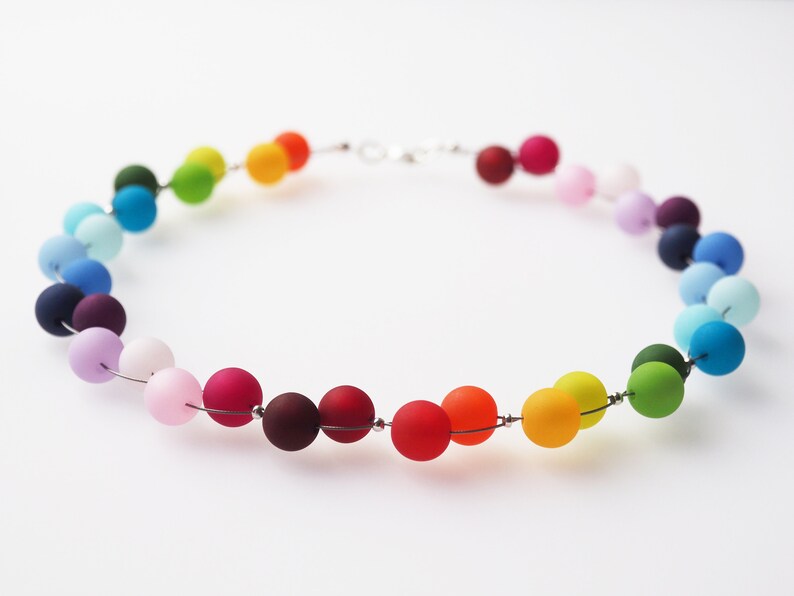 rainbow necklace polaris colorful beads pride image 4