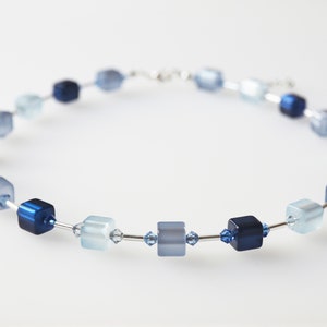 blue necklace polaris colorful with Swarovski® Crystals handmade