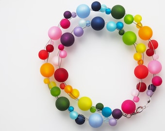 rainbow necklace long statement