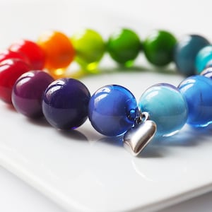 Murano armband regenboogarmband van handgemaakte glaskralen van Murano glas glaskralenarmband kleurrijke regenboog glaskralen Pasen