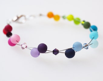 rainbow bracelet polaris colorful with Swarovski® Kristallen pride