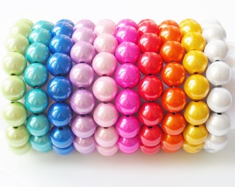 Pulsera mágica arco iris colorido en el color deseado con elección de tamaños cuentas milagrosas pulsera de perlas brillantes