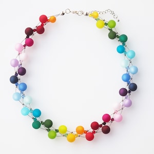 rainbow necklace polaris with Preciosa® crystals pride colorful necklace handmade
