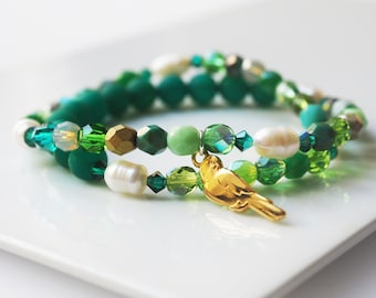 wrist bracelet turquoise oliv bracelet BOHO Style with hamsa and bohemian glass beads