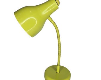 Vintage Neon Yellow Gooseneck Desk Lamp
