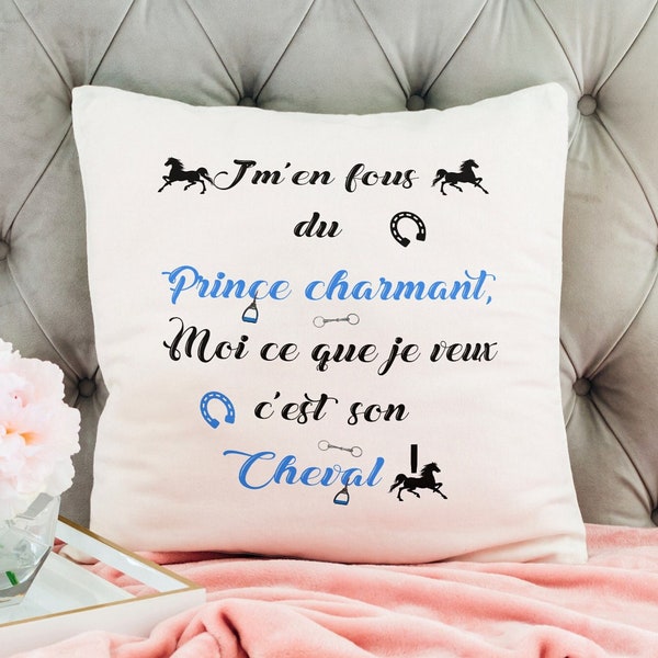 Coussin personnalisé Cheval, Coussin personnalisé français, décoration maison