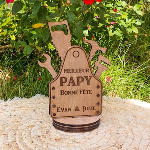 Cadeau personnalisé papy, ornement en bois personnalisé idée cadeau fête des papys image 1