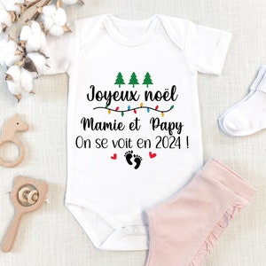 Personalized baby body announces granny and grandpa! Christmas gift future birth, pregnancy announcement