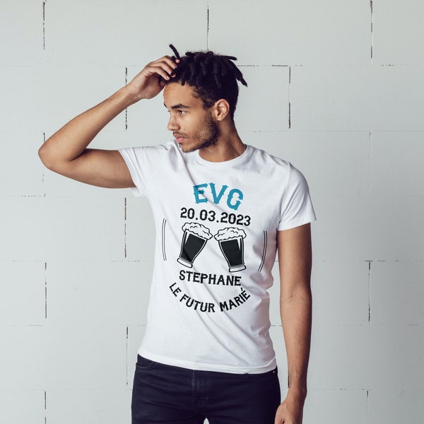 T-shirt personnalisé EVG homme, team du marié personnalisé, EVG homme personnalisé, tee-shirt témoin personnalisable