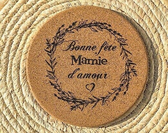 Personalized cork trivet, grandmother gift idea! Happy Mother’s Day!