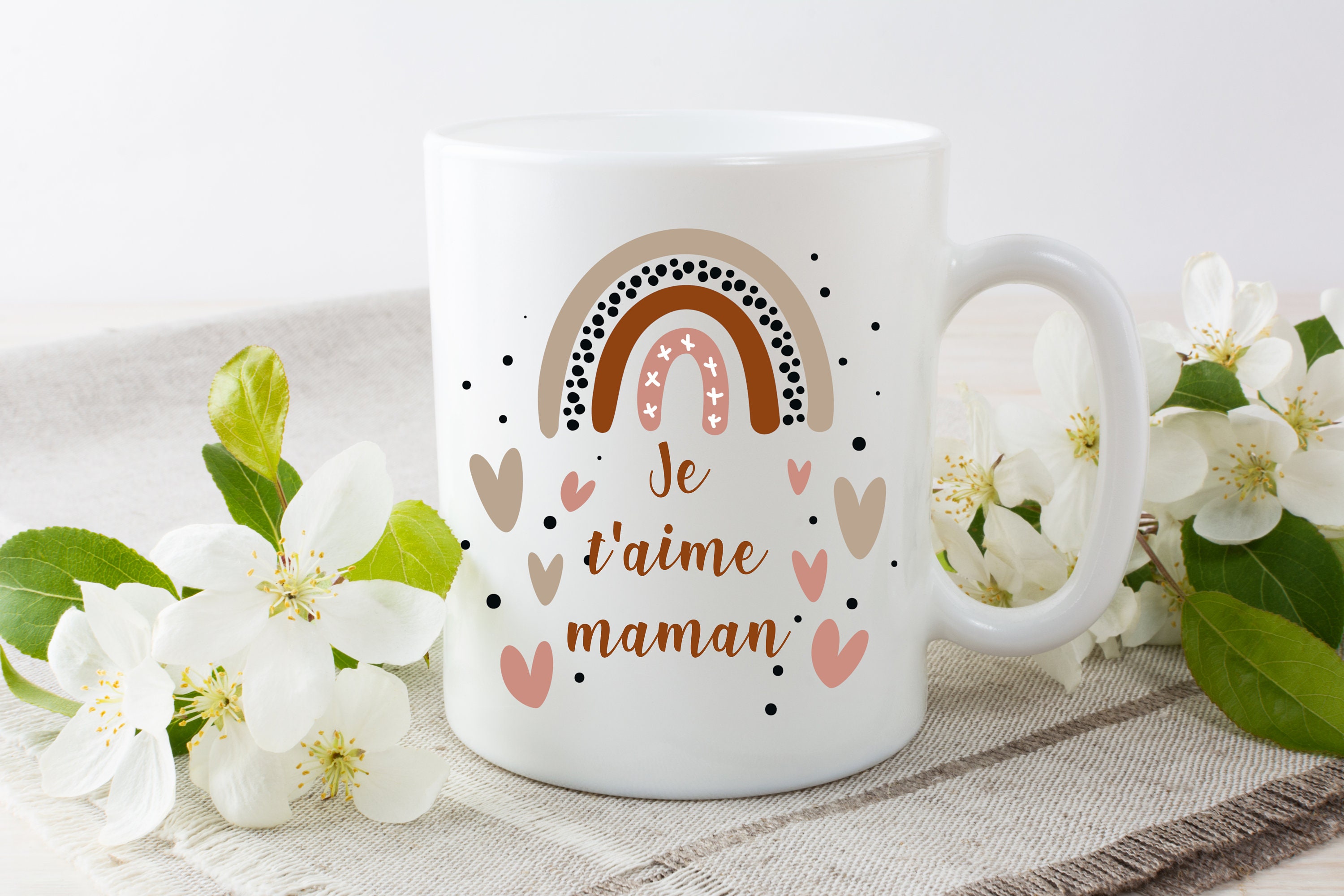 Mug Personnalisé Maman Idée Cadeau Fête Des Mères, Arc en Ciel, Plusieurs Modèles Disponibles