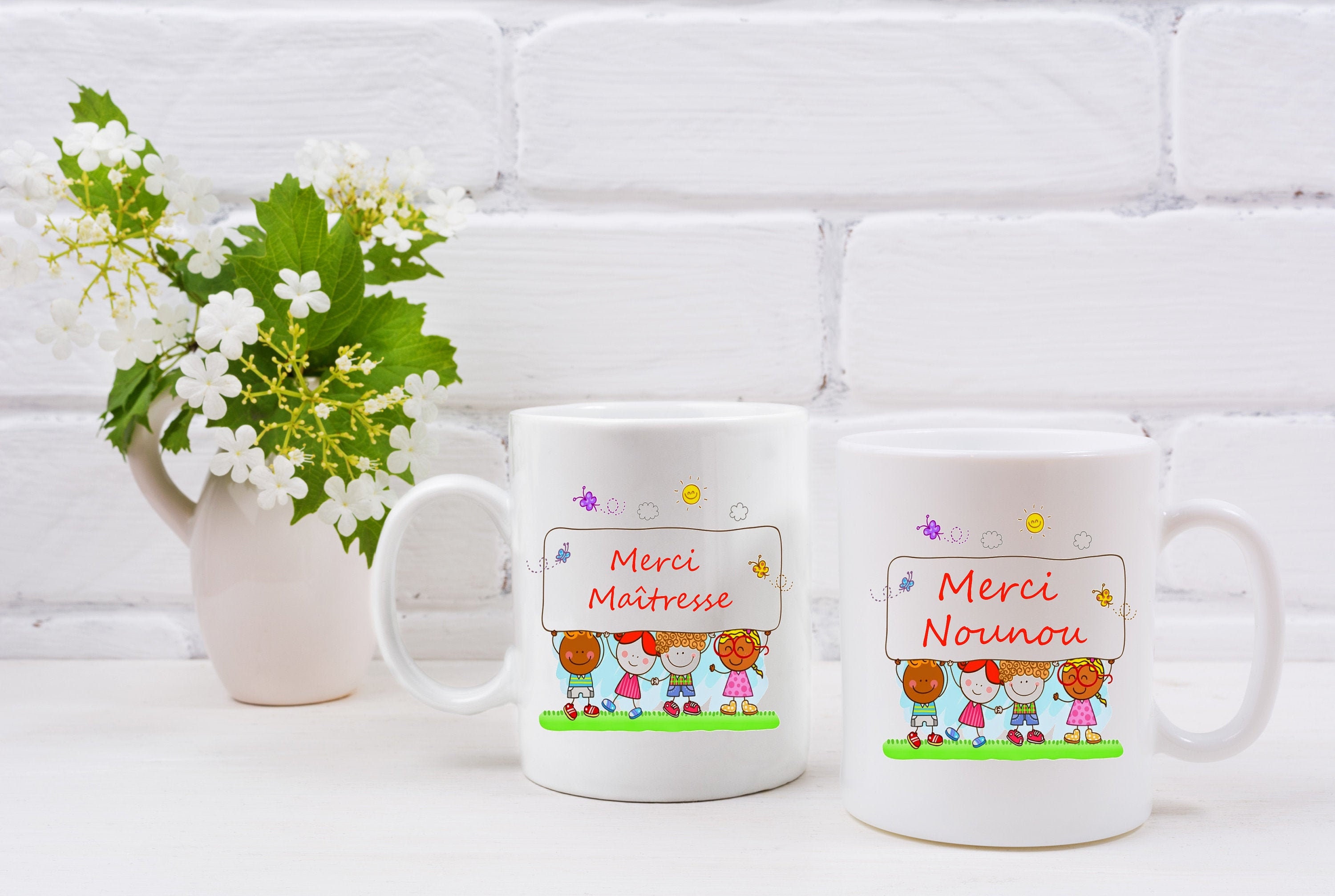 Mug Personnalisé Remerciement Maîtresse, Nounou, Personnalisable.... Idée Cadeau Fin d'année