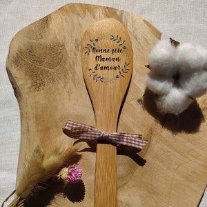 Cuillère en bois personnalisée de cuisine, Spatule de cuisine Personnalisée Cadeau personnalisé Fête des mères Maman d'amour