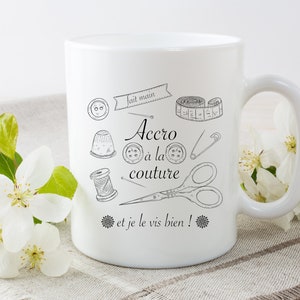 Mug personnalisé, Mug accro à la couture, Mug original et personnalisable, cadeau , tasse classique ou magique, image 2