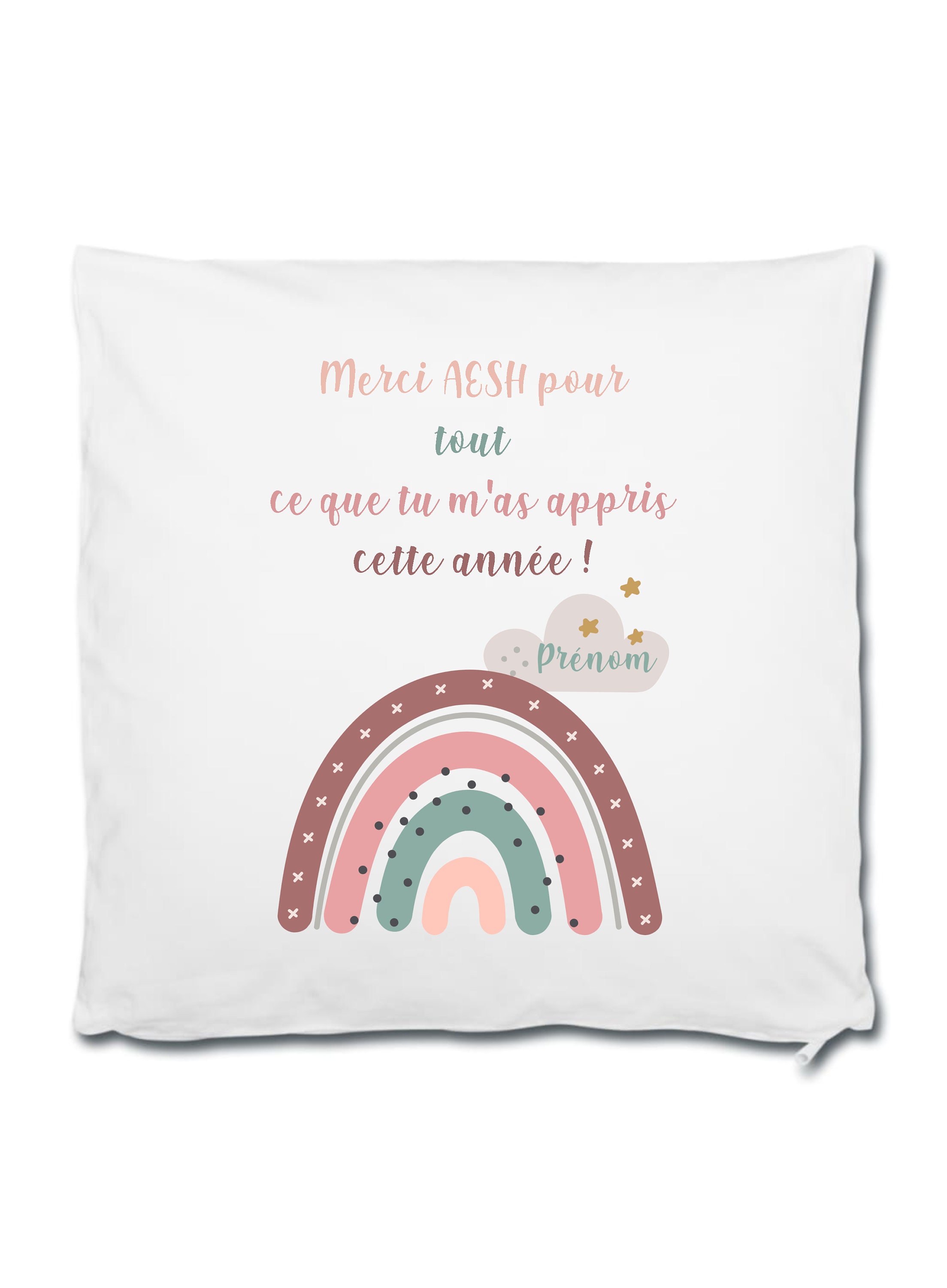 Coussin Personnalisé Cadeau Merci Maîtresse Pour Tout Ce Que Tu M'as Appris Cette Année, Idée Nounou