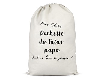 Grande pochette personnalisée papa - La boîte à papa ! idée cadeau pour les futurs papas !