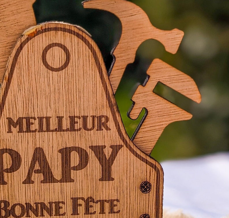 Cadeau personnalisé papy, ornement en bois personnalisé idée cadeau fête des papys image 3