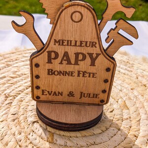 Cadeau personnalisé papy, ornement en bois personnalisé idée cadeau fête des papys image 5