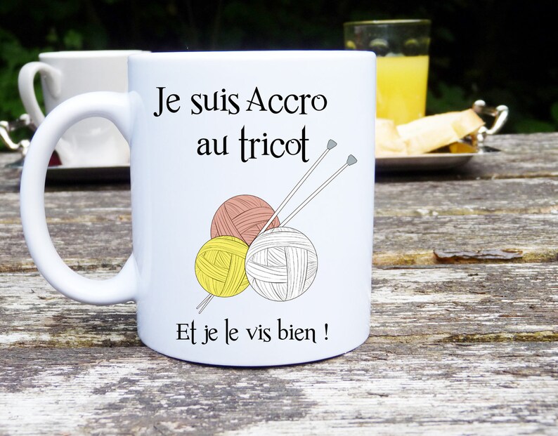 Mug personalizado para tejedoras, Mug adictos a tejer y lo vivo bien o No me molestes tejo imagen 4