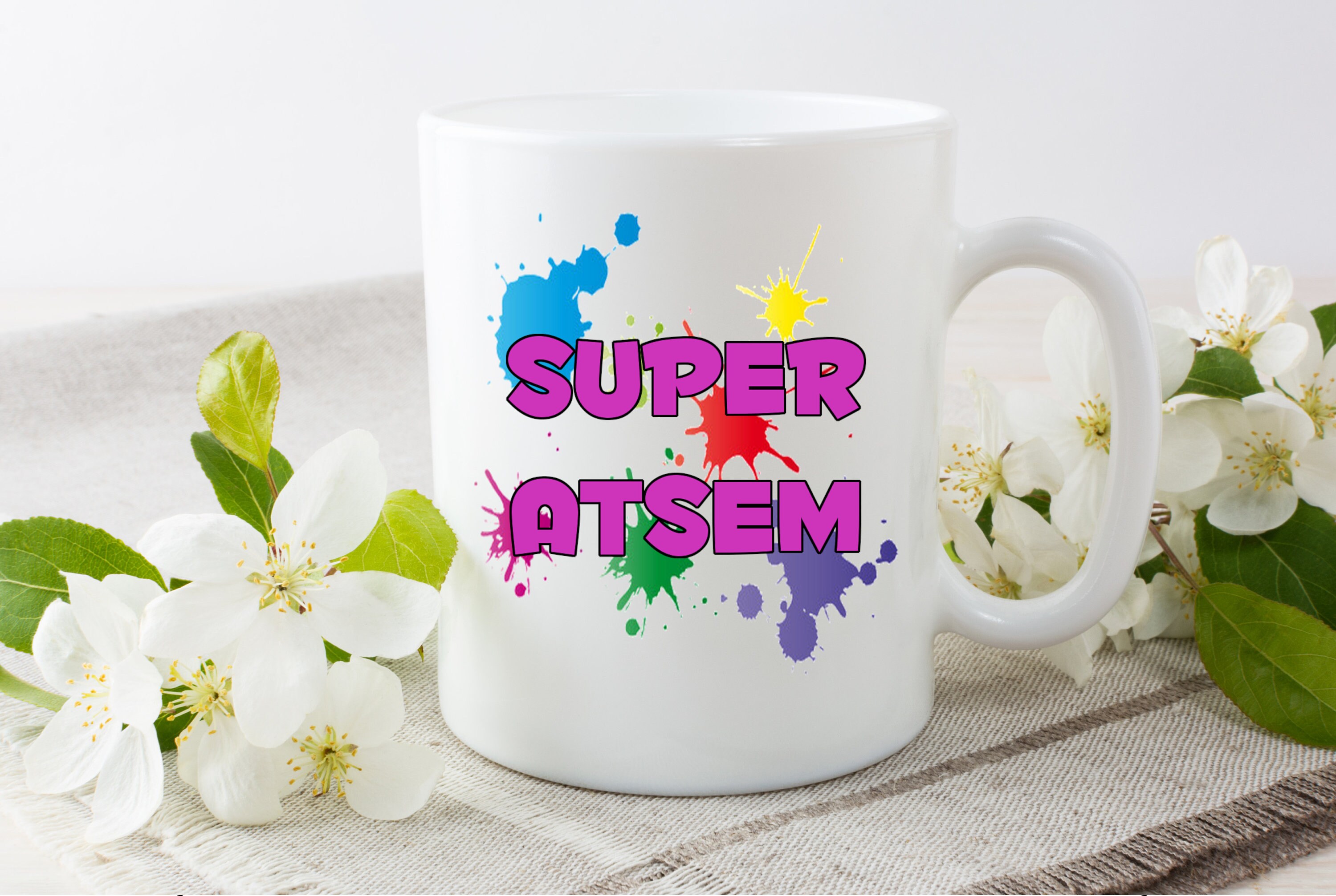 Mug Personnalisé Atsem. Idée Cadeau École Maternelle, Tasse Céramique