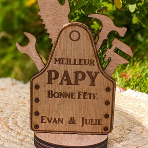 Cadeau personnalisé papy, ornement en bois personnalisé idée cadeau fête des papys image 2