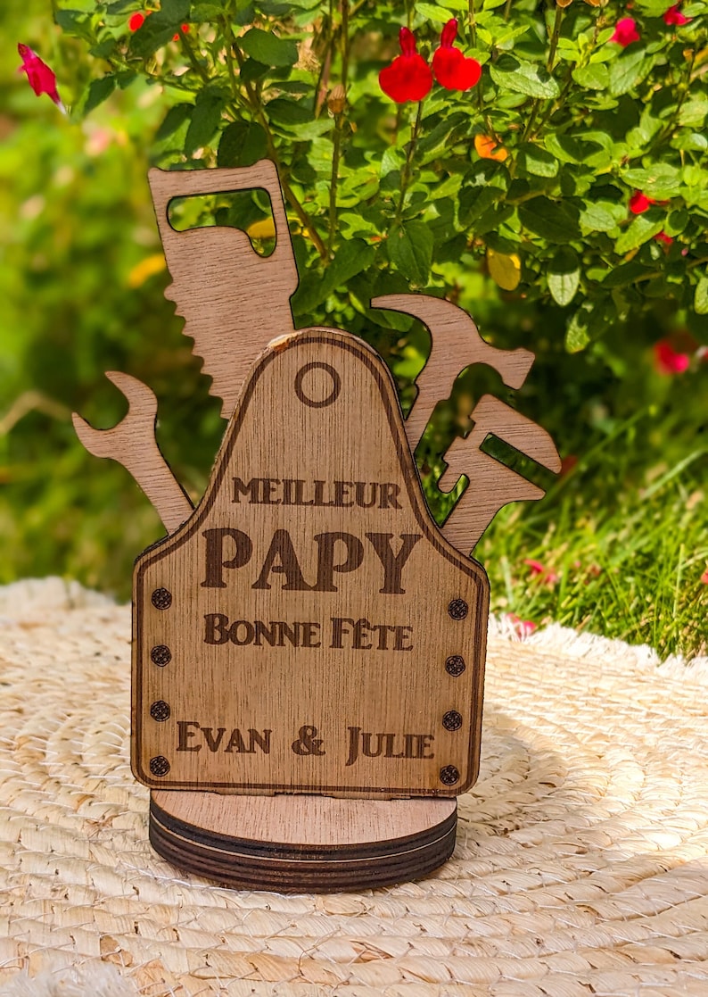 Personalized grandpa gift, personalized wooden ornament grandpa's day gift idea image 4