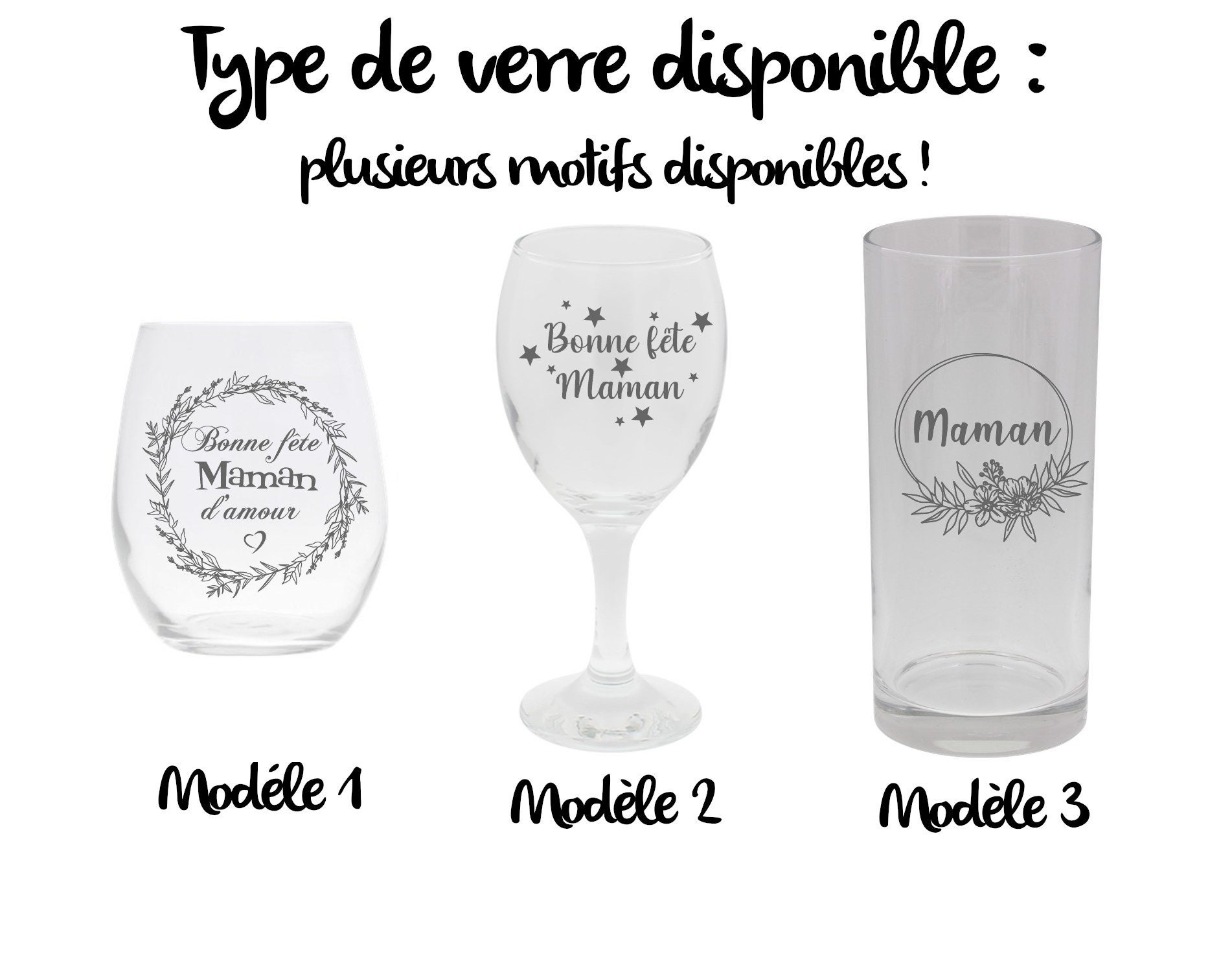 Verre Gravé Personnalisé Maman Idée Cadeau Fête Des Mères, Anniversaire Plusieurs Modèles Disponible