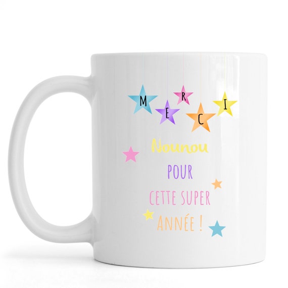 Mug Merci super Atsem pour cette ann/ée main coeur