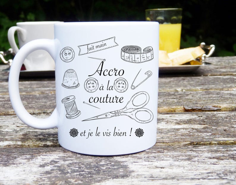 Personalized Mug, Mug addicted to sewing, Original and customizable Mug, gift, classic or magic mug, Classique