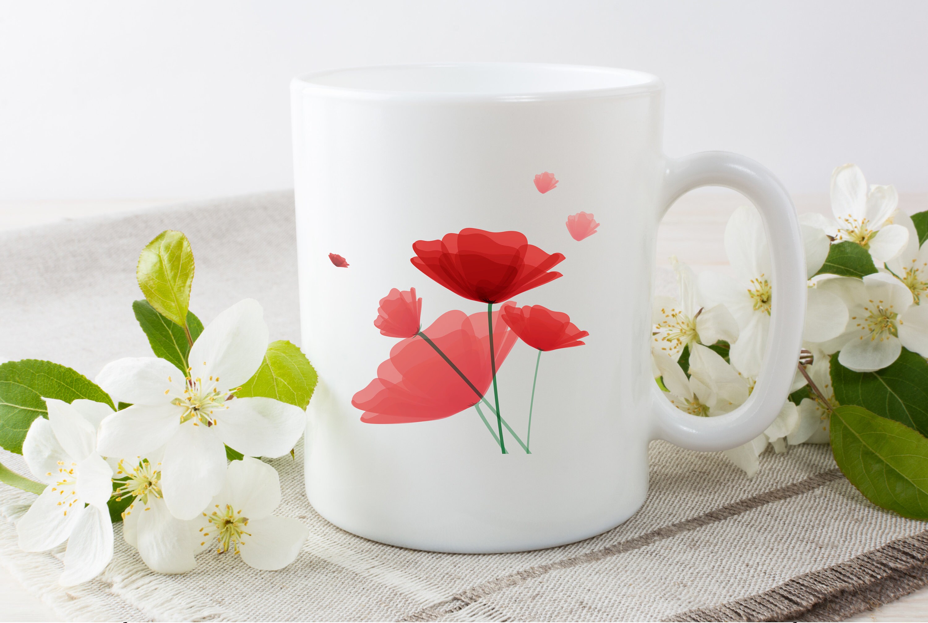 Mug Coquelicot, Mug Original et Personnalisable, Idée Cadeau, Tasse Céramique, Mug Classique ou Magi