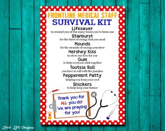 Front Line Medical Staff Gift. Nurse Gift Idea. Gift for Medical Staff. Doctor Gift. Appreciation. Nurse Survival Kit. Survival Kit Hospital