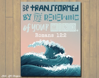 VBS Breaker Rock Beach Theme Decor Sign. VBS Decor Idea. Be transformed by the renewing of your mind. Romans 12:2 bible verse. Bible School