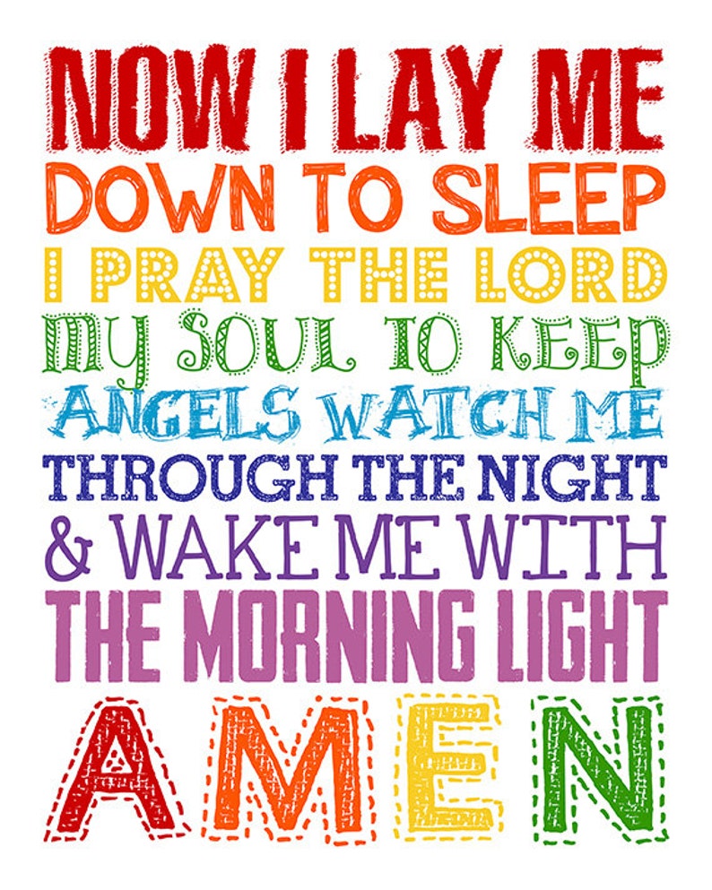 Now I lay me down to sleep sign. Bedtime Prayer. Childrens Prayer. Christian Wall Art. Kids Prayer Wall Art. Nursery Wall Art. Kids Wall Art image 2
