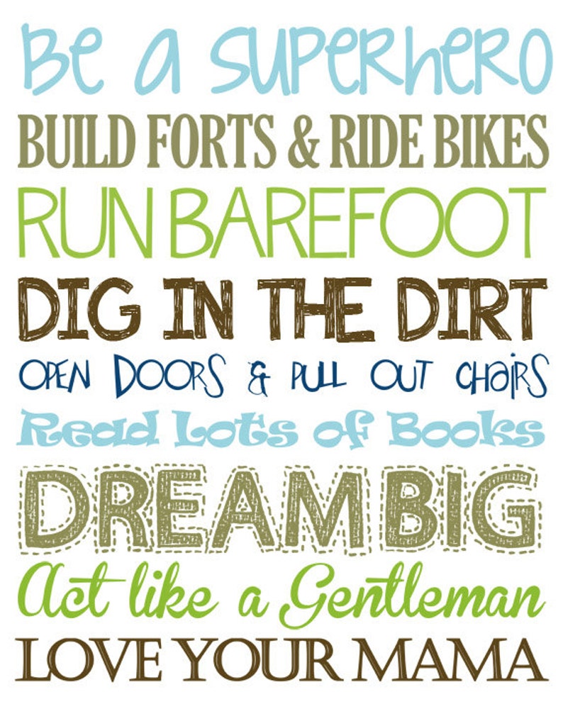 Little Boys Wall Art. Nursery Decor. Children's Wall Art. | Etsy