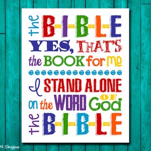 The B-I-B-L-E. Childrens Decor. Christian Decor. Christian Wall Art. Christian Nursery. Children of the world. Bible Song. Playroom Decor.