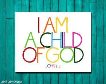 Christian Wall Art. Children's Room Decor. I Am a Child of | Etsy Canada