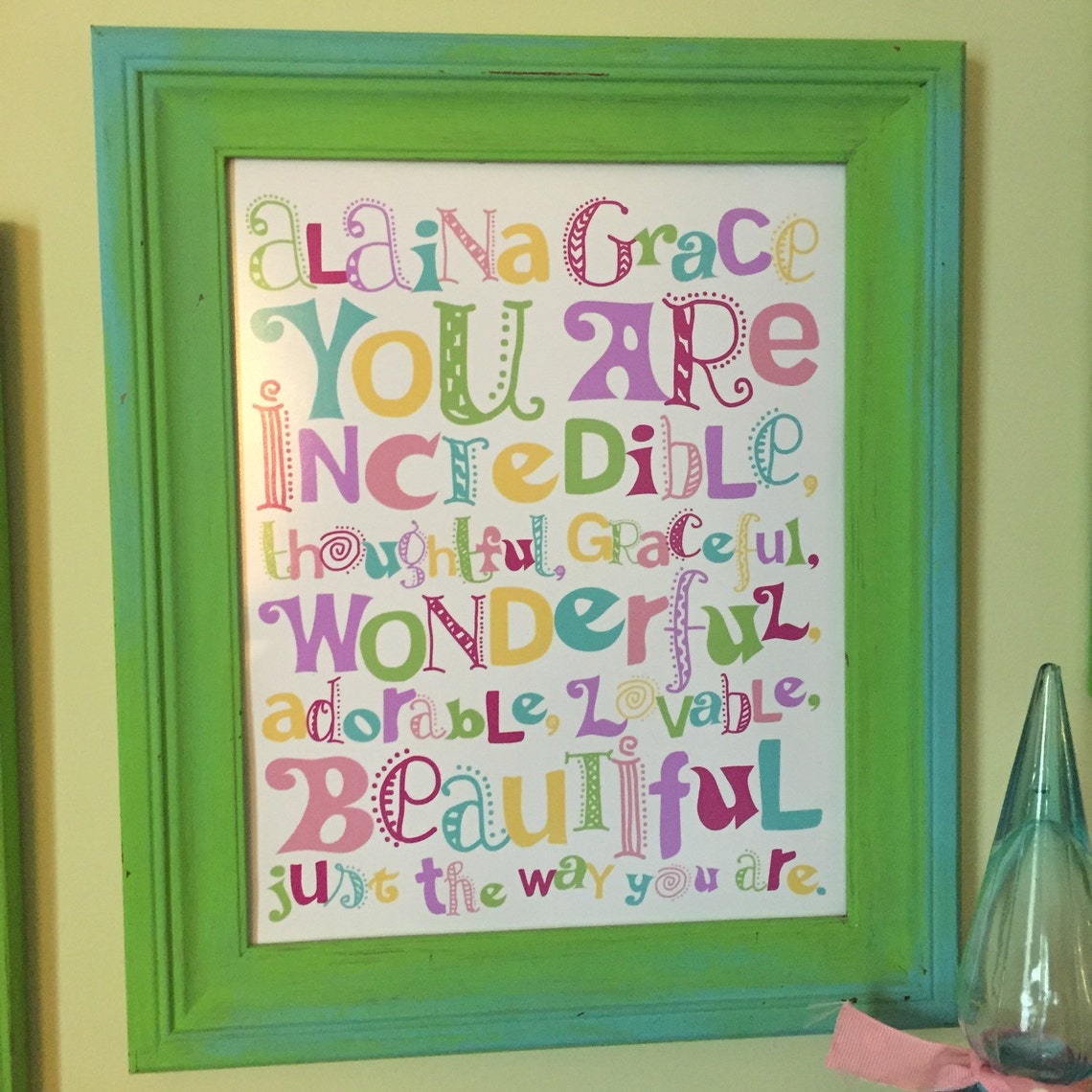 Personalized Girls Wall Art. Girls Nursery Decor. Baby Shower Etsy