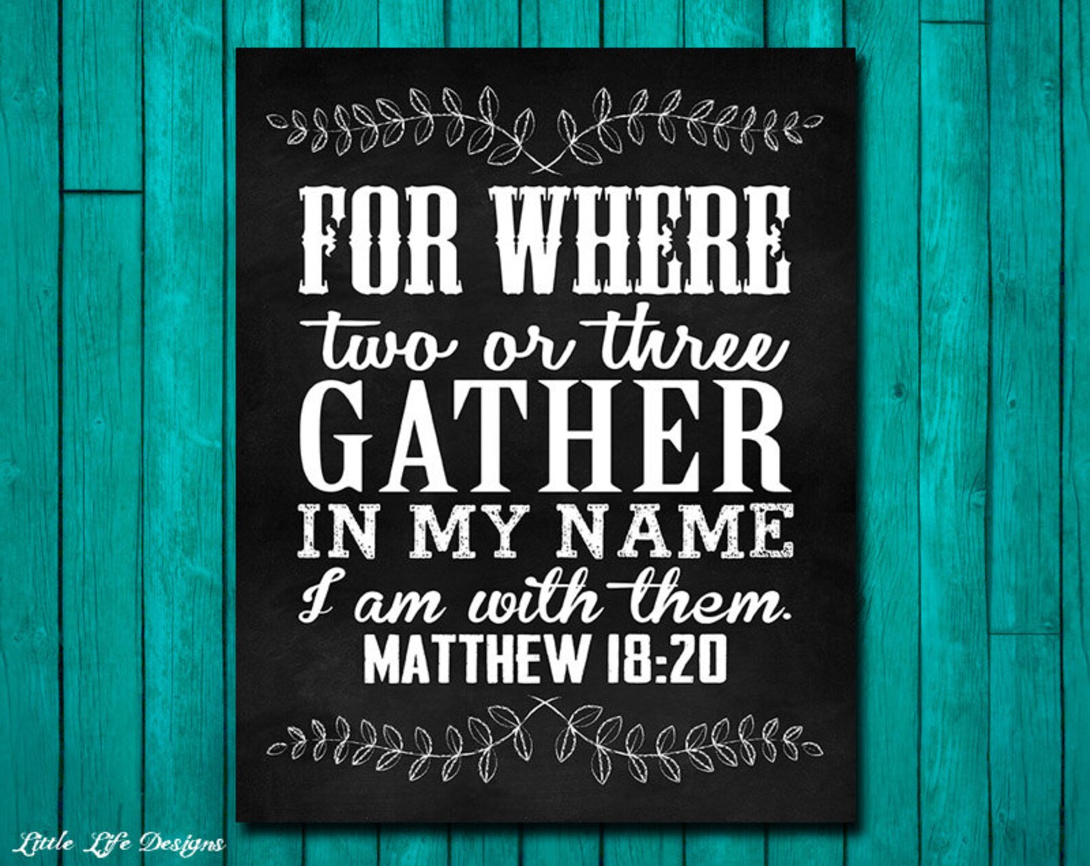 Matthew 1820. Where Two or Three Gather in My Name. Bible Etsy