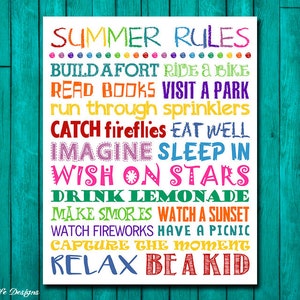 Summer Bucket List. Summer Rules Sign. Summer Decor. Summer Vacation Rules. Summer To Do Checklist. Summertime Fun. Kids Playroom Decor. Fun