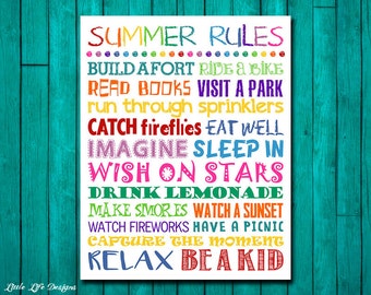 Summer Bucket List. Summer Rules Sign. Summer Decor. Summer Vacation Rules. Summer To Do Checklist. Summertime Fun. Kids Playroom Decor. Fun